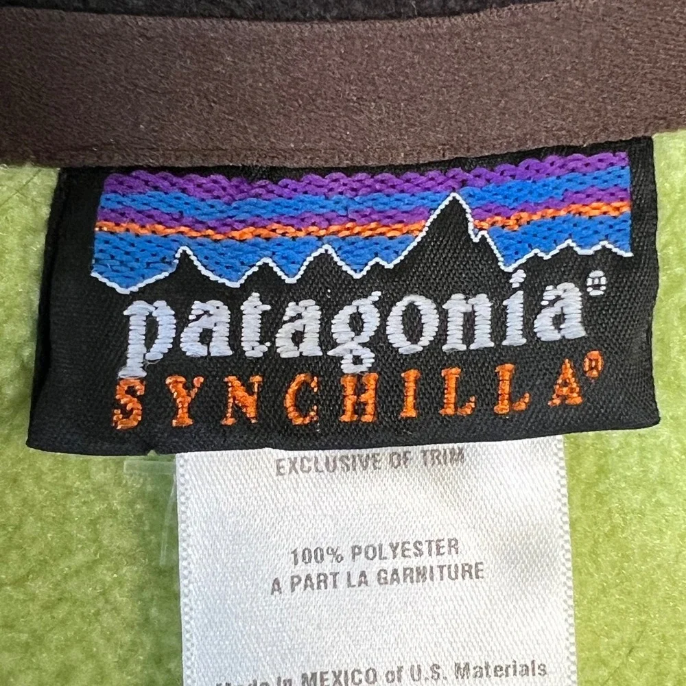 Patagonia Synchilla Fleece Pullover 1/4 Zip Lime Green Womens Large Outdoor Cozy - Picture 7 of 8